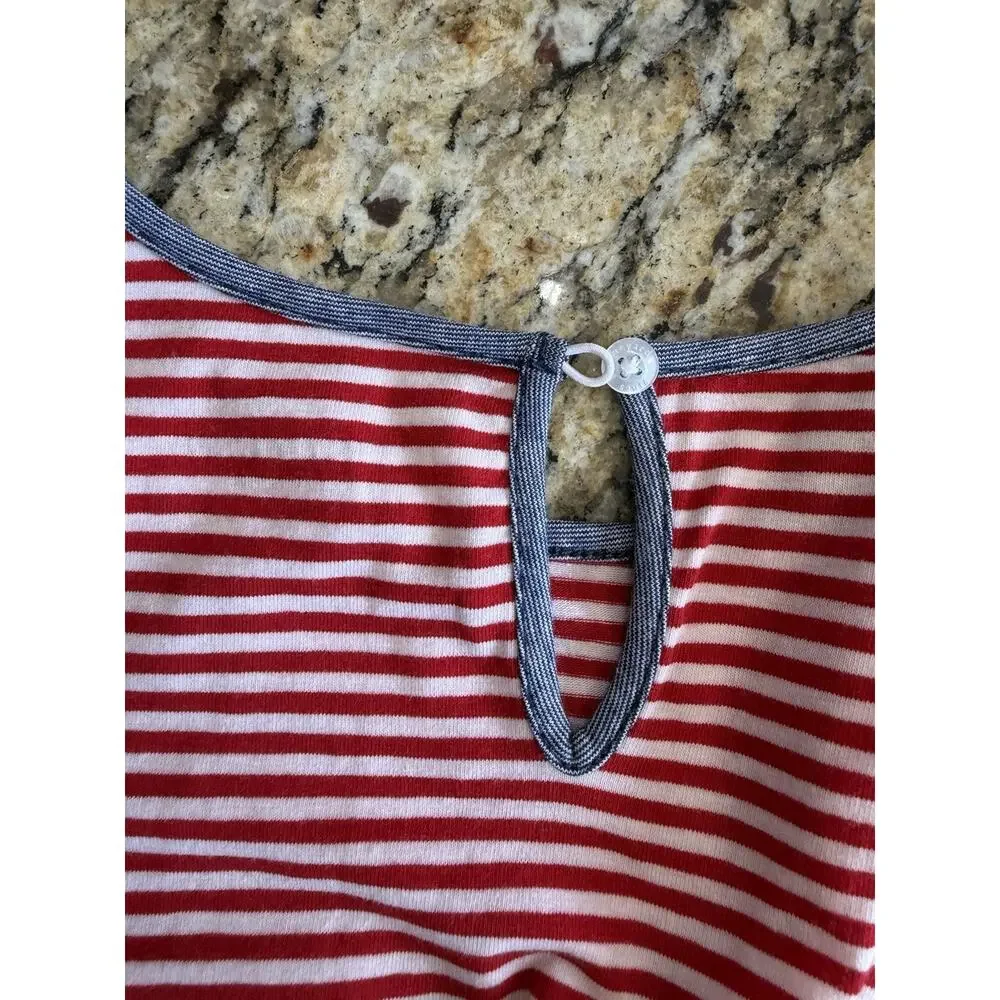 Vineyard Vines Edgartown Girls XL Red Striped T-Shirt Dress 4th July Drawstring